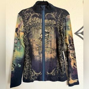 SKINNY MINNIE Artistic Zippered Jacket - NEW w/ Tags - Large